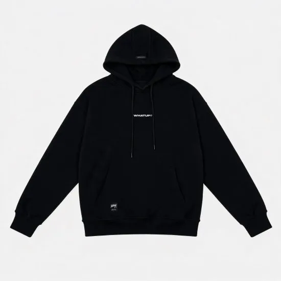 Poleron Hombre Hoodie Logo Black White Whatup - Imagen 4