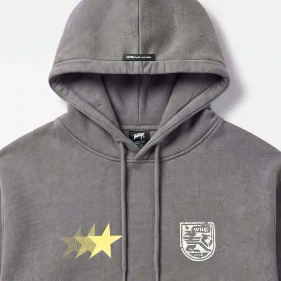 Poleron Hombre Hoddie Logo Orange Grey Whatup - Imagen 3