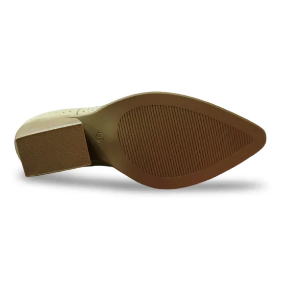 Botin Mujer Beige Perforado Microfibra Poeme - Imagen 3