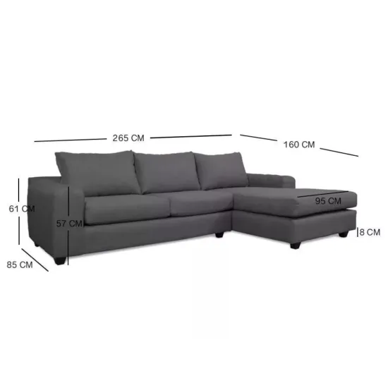 SOFA SECCIONAL KANDRA GRIS SOFASHOME - Imagen 3