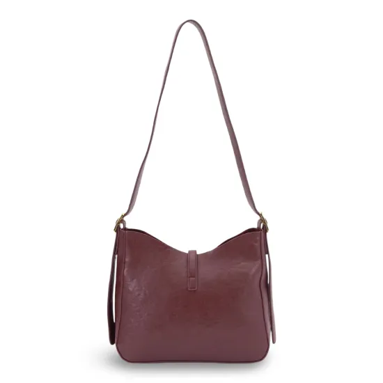 Cartera Bandolera Grande Craquele Burdeo CAR3577 Gacel - Imagen 4