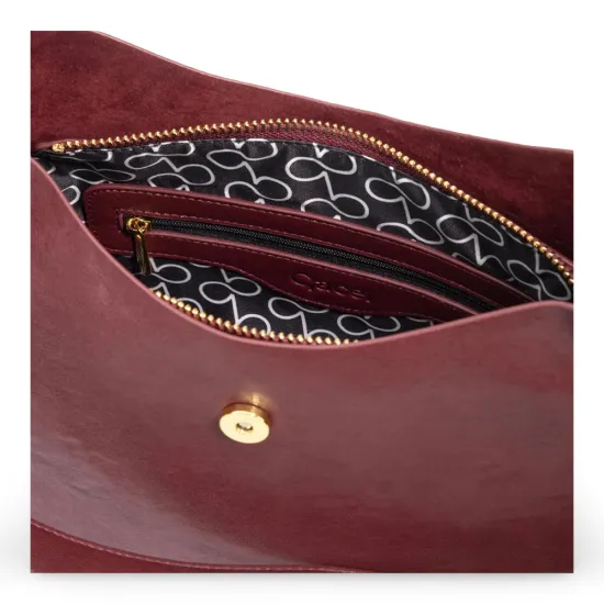 Cartera Bandolera Grande Craquele Burdeo CAR3577 Gacel - Imagen 5