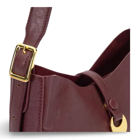 Cartera Bandolera Grande Craquele Burdeo CAR3577 Gacel - Imagen 6