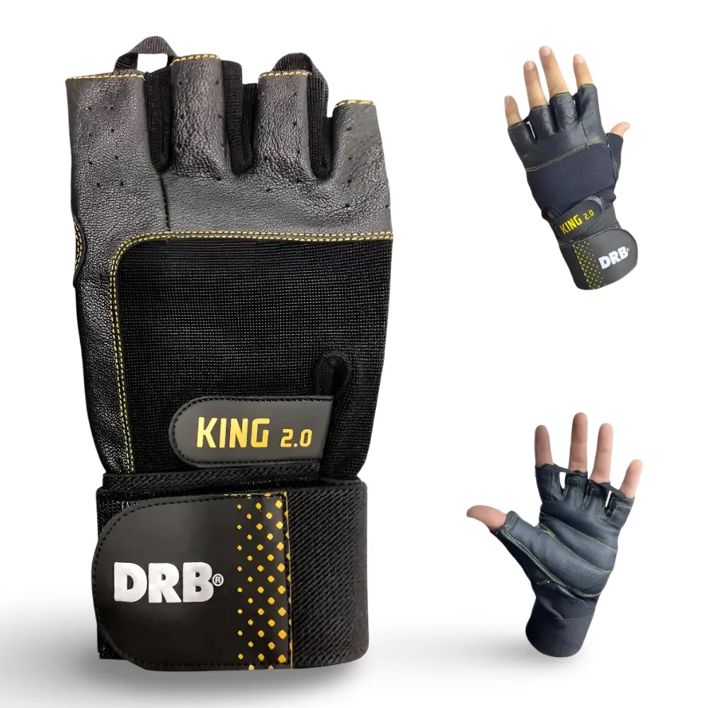 Guante Fitness Gimnasio King 2.0 Negro DRB