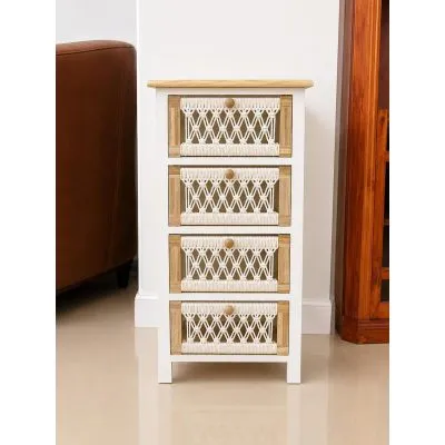 Gabinete Blanco Ratan 4 Cajones Sorento