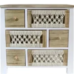 Gabinete Blanco Macrame 6 Cajones Sorento