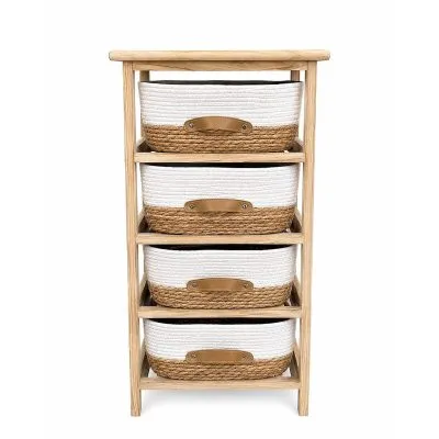 Gabinete Blanco Ratan 4 Cestas Sorento