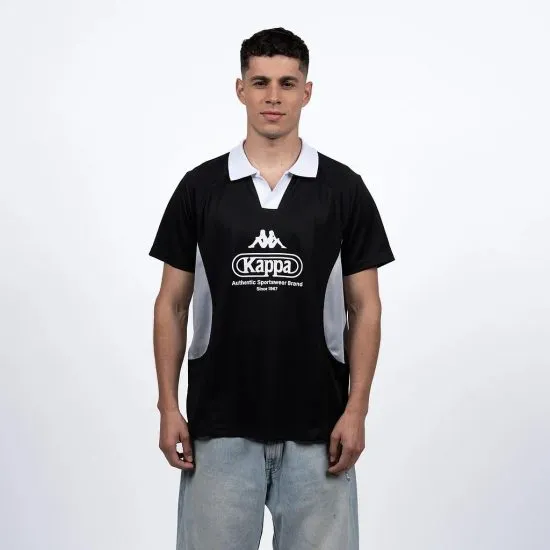Polera Hombre Black Grey White Kappa
