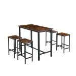 Set Comedor Para Cocina Con Taburetes De Madera Industrial Klik