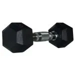 Mancuerna Individual Hexagonal Cromada de Goma 17.5 Kg