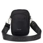 Cartera Bandolera Pequeña Textil Negro CAR3582 Gacel