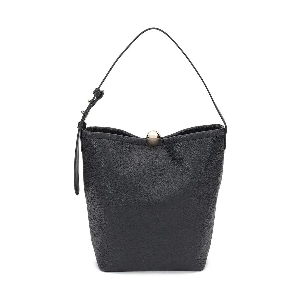 Cartera Bucket Cuero Sintetico Negro CAR3597 Gacel