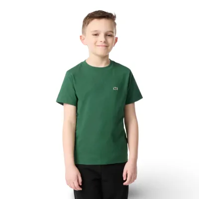 Polera Niño Logo Pequeño Verde Lacoste