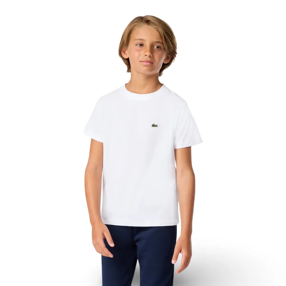 Polera Niño Logo Pequeño Blanco Lacoste