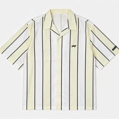 Camisa Hombre Stripes Boxy Beige Whatup