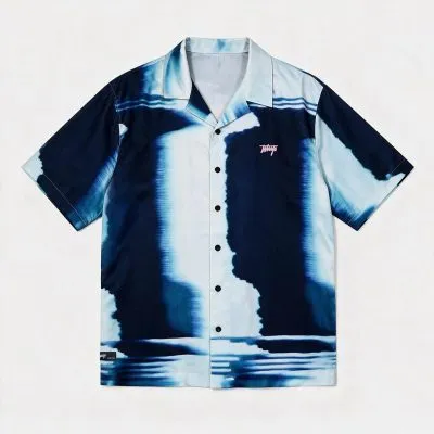 Camisa Hombre Glitch Black Blue Whatup