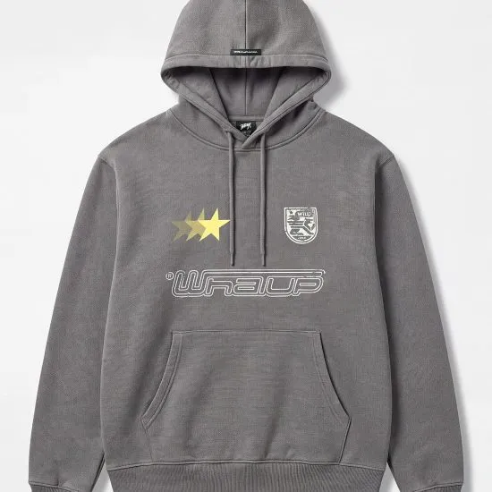 Poleron Hombre Hoddie Logo Orange Grey Whatup