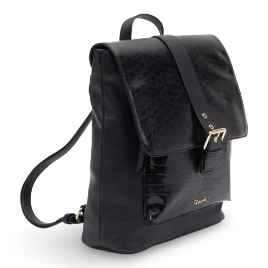 Mochila Pequeña Cuero Sintetico Negro CAR3674 Gacel - Imagen 3