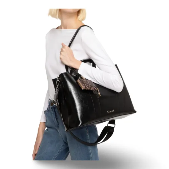 Cartera Mujer Shopping Porta Notebook Negro Gacel - Imagen 5