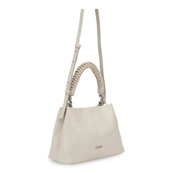 Cartera Bandolera Grande Craquele Off White CAR3634 Gacel - Imagen 3