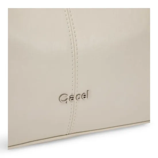 Cartera Bandolera Grande Craquele Off White CAR3634 Gacel - Imagen 6