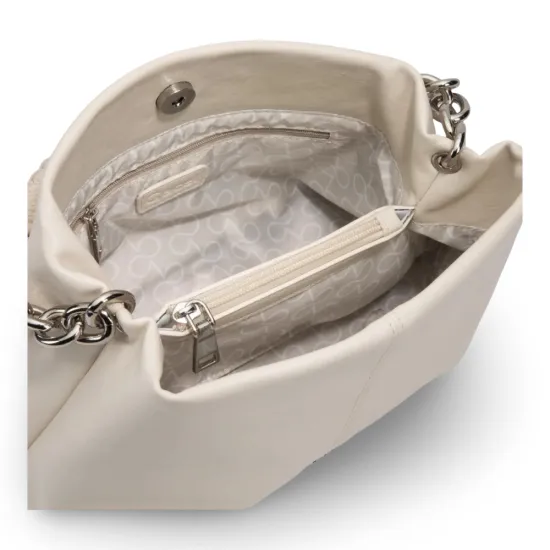 Cartera Bandolera Grande Craquele Off White CAR3634 Gacel - Imagen 7