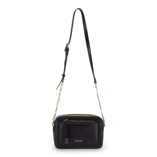 Cartera Bandolera Grande Cuero Sintetico Negro CAR3301 Gacel - Imagen 3