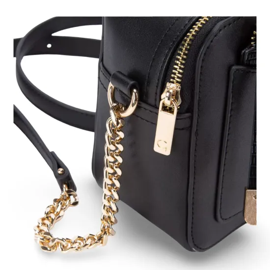 Cartera Bandolera Grande Cuero Sintetico Negro CAR3301 Gacel - Imagen 7