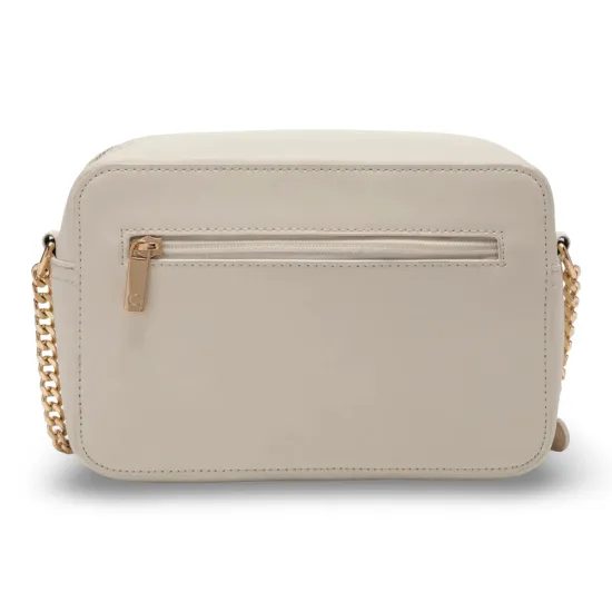 Cartera bandolera Grande Cuero Sintetico Off White CAR3302 Gacel - Imagen 3