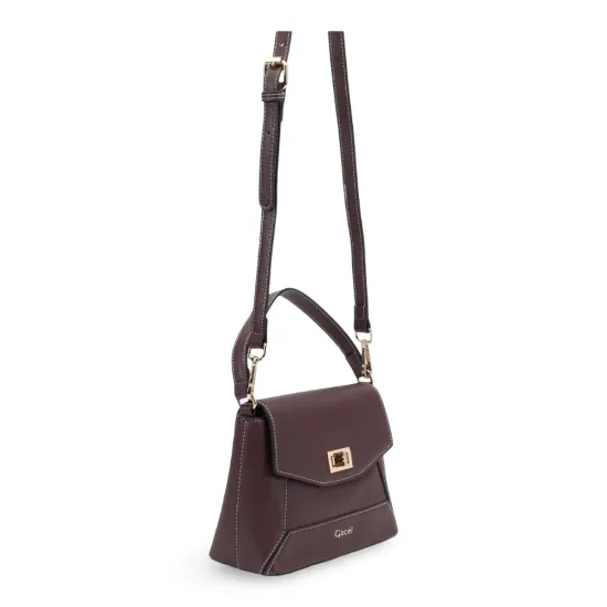 Cartera Bandolera Grande Graneado Chocolate CAR3558 Gacel - Imagen 3