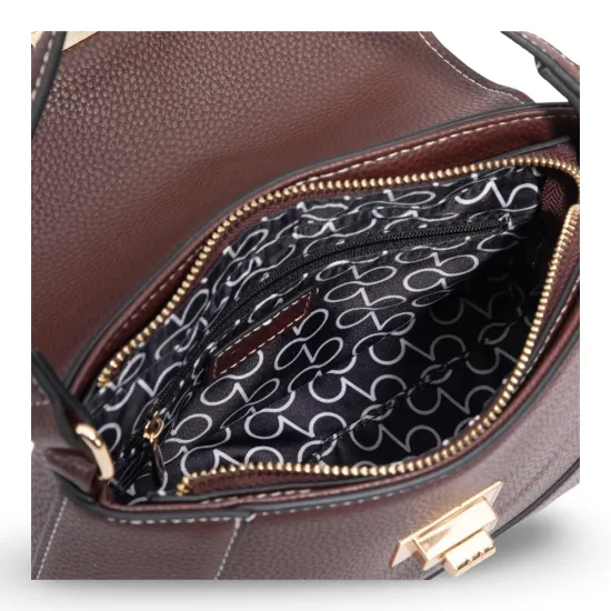 Cartera Bandolera Grande Graneado Chocolate CAR3558 Gacel - Imagen 6
