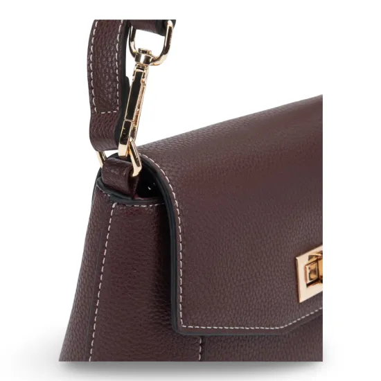 Cartera Bandolera Grande Graneado Chocolate CAR3558 Gacel - Imagen 7