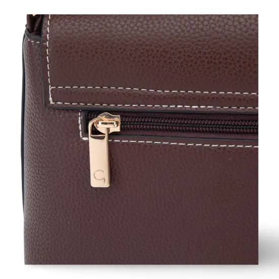 Cartera Bandolera Grande Graneado Chocolate CAR3558 Gacel - Imagen 8