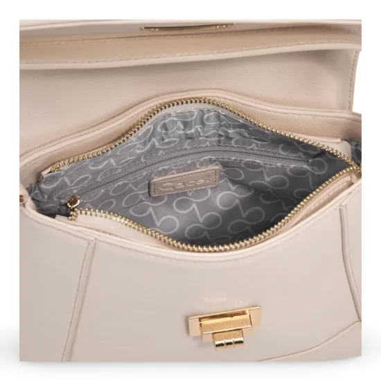 Cartera Bandolera Grande Graneado Off White CAR3557 Gacel - Imagen 3