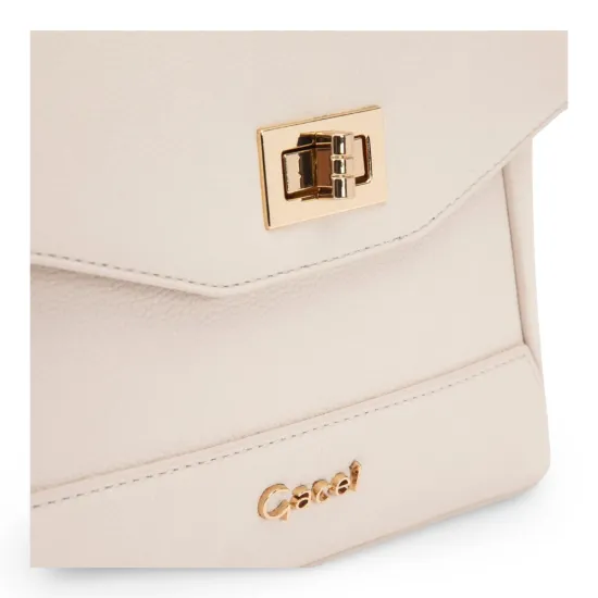 Cartera Bandolera Grande Graneado Off White CAR3557 Gacel - Imagen 6