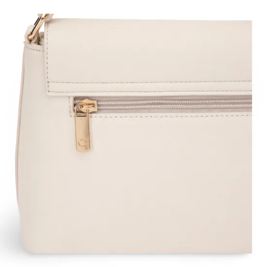 Cartera Bandolera Grande Graneado Off White CAR3557 Gacel - Imagen 8