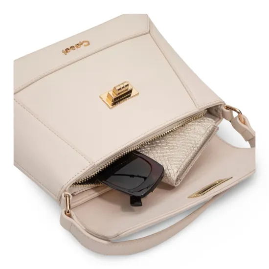 Cartera Bandolera Grande Graneado Off White CAR3557 Gacel - Imagen 9