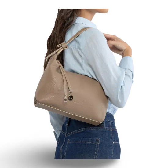 Cartera Bandolera Grande Graneado Taupe CAR3644 Gacel - Imagen 6