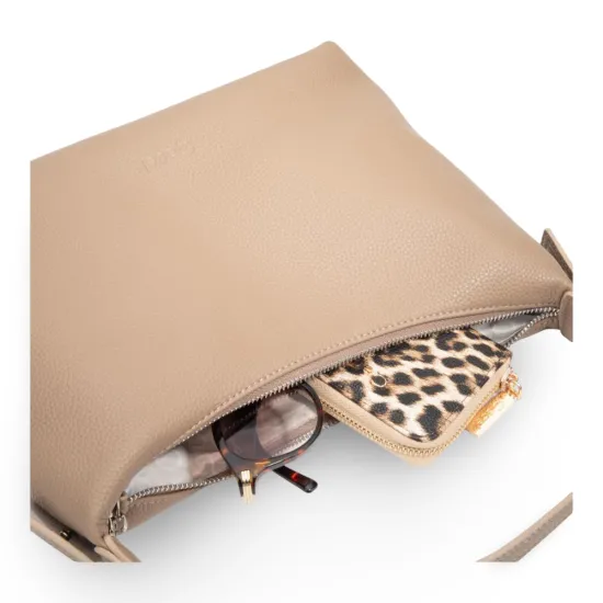 Cartera Bandolera Grande Graneado Taupe CAR3644 Gacel - Imagen 8