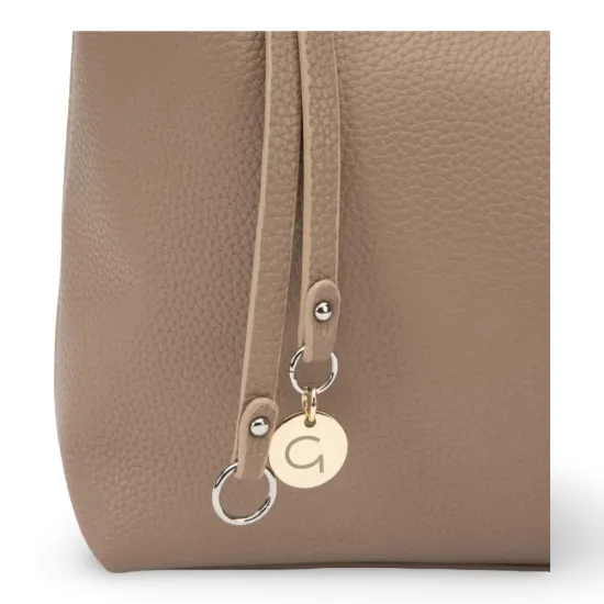 Cartera Bandolera Grande Graneado Taupe CAR3644 Gacel - Imagen 9