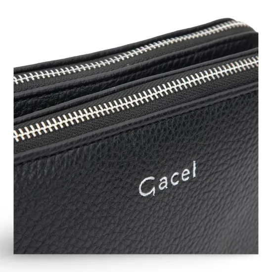 Cartera Bandolera Pequeña Graneado Negro CAR3630 Gacel - Imagen 5