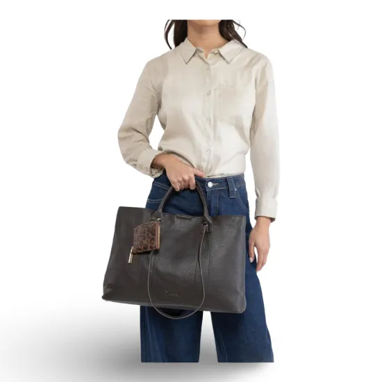 Cartera Shopping Notebook Graneado Chocolate CAR3586 Gacel - Imagen 5
