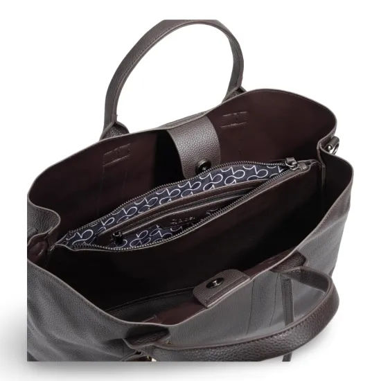 Cartera Shopping Notebook Graneado Chocolate CAR3586 Gacel - Imagen 7