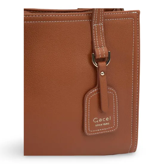 Cartera Pequeña Dos Asas Graneado Tostado CAR3563 Gacel - Imagen 3