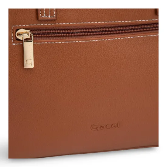 Cartera Pequeña Dos Asas Graneado Tostado CAR3563 Gacel - Imagen 9