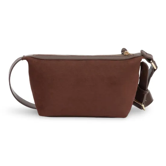 Cartera Bandolera Pequeña Suede Chocolate CAR3655 Gacel - Imagen 4