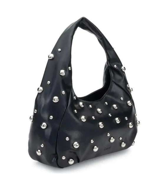 Cartera Corte Oval Craquele Negro CAR3552 Gacel - Imagen 3