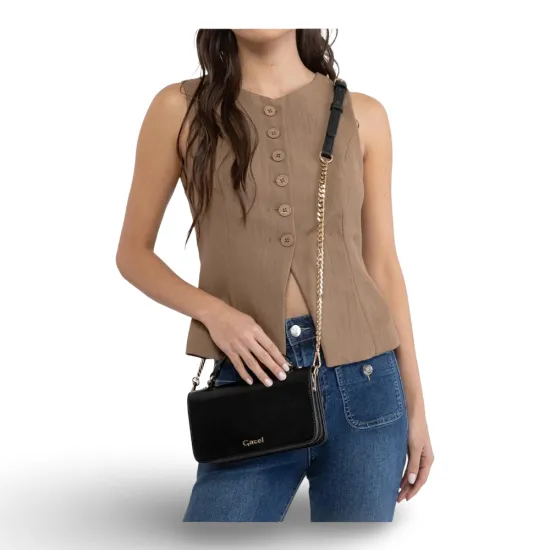 Cartera Clutch Verniz Negro CAR3593 Gacel - Imagen 6