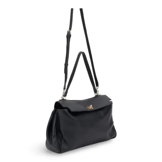 Cartera Corte Oval Graneado Negro CAR3641 Gacel - Imagen 2