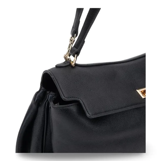 Cartera Corte Oval Graneado Negro CAR3641 Gacel - Imagen 5